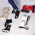 Зимові напівчобітки з натуральної шкіри бежевого кольору 36-40, фото 3