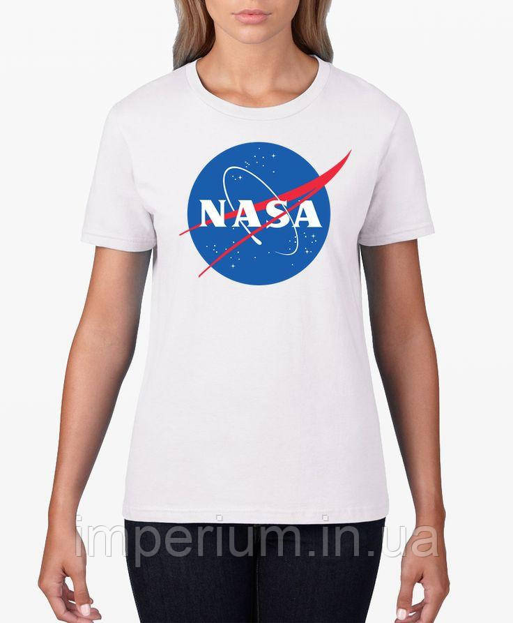 Біла жіноча футболка nasa | наса