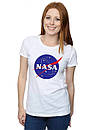 Біла жіноча футболка nasa | наса, фото 3