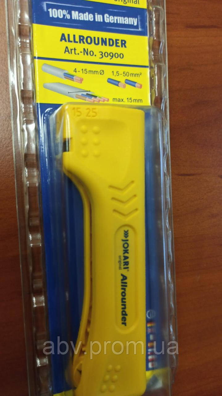 Інструмент для зачищення та розшиття кабелю JOKARI CABLE STRIPPER "ALLROUNDER" Ø 4 — 15 мм, фото 1