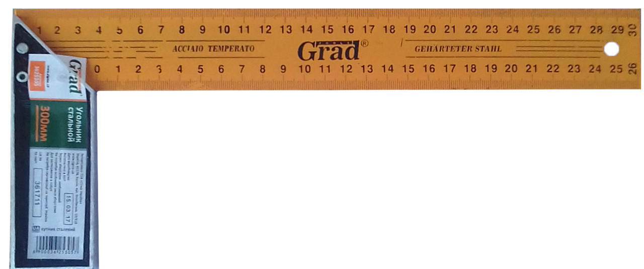 Кутник будівельний Grad 3625305 сталь. 30 см Акв 9305, фото 1