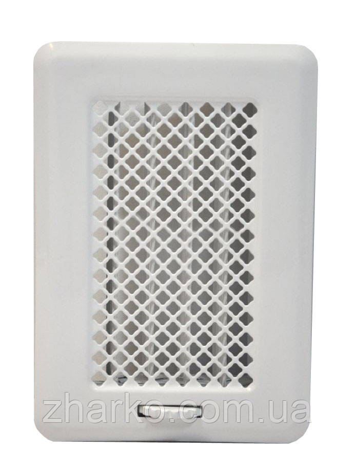 Вентиляционная решетка белая с жалюзями Кz1 135x195 (105х165) - фото 1 - id-p246182778