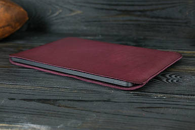 Чохол для MacBook Дизайн №2 з натуральної шкіри колір Бордо