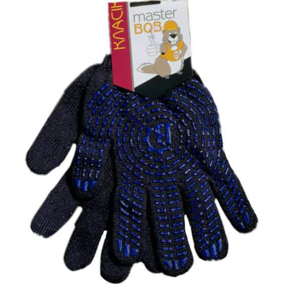 Рукавички Майстер Боб трикотажні 646 сині, фото 1