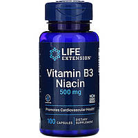 Витамин В3, Life Extension "Vitamin B3 Niacin" ниацин, 500 мг (100 капсул)