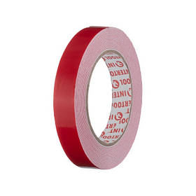 Стрічка клейка двостороння універсальна, 19 мм * 5 м * 1 мм, біла, спінений поліетилен INTERTOOL KT-0814 pwtl