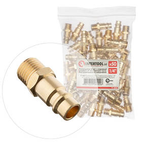 Перехідники 50 шт. з зовнішньою різзю 1/4" на відповідну частину швидкорознімного з'єднання INTERTOOL PT-5820