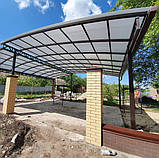 Навіс для автомобіля із полікарбонату преміум у сучасному стилі від виробника, фото 3