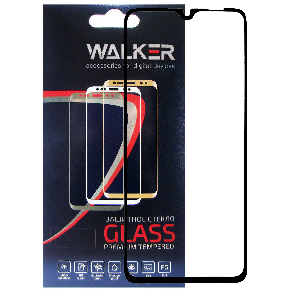 Захисне скло Walker 3D Full Glue для Xiaomi Mi 9 Lite / Mi CC9 Black
