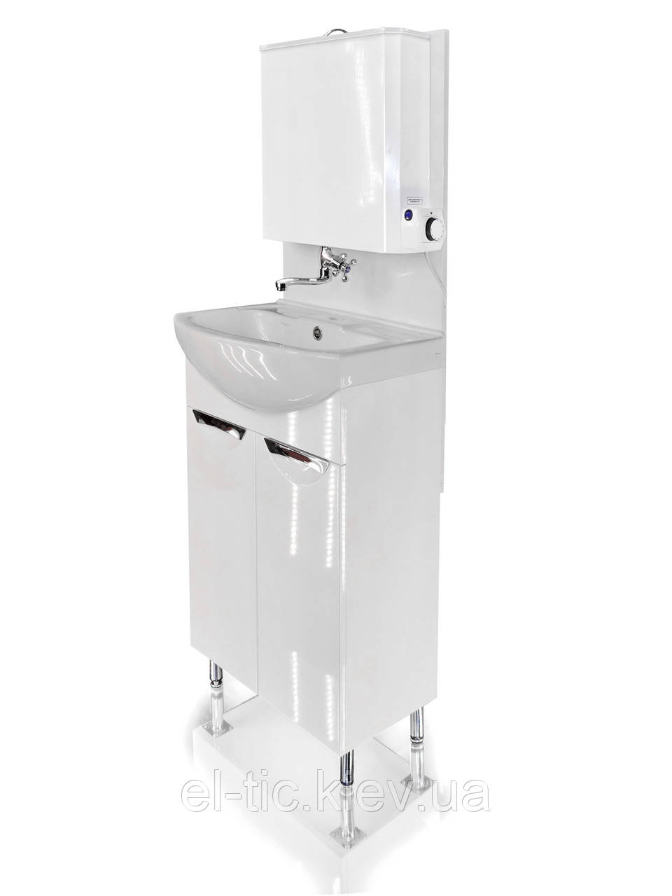 Умивальник 20л. з підігрівом "Мойдодир- Грація -50 (комплект з тумбобою,файнсовою раковиною, кран Delta), фото 1