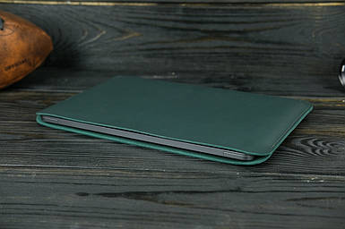 Чохол для MacBook Дизайн №2 з натуральної шкіри колір Зелений