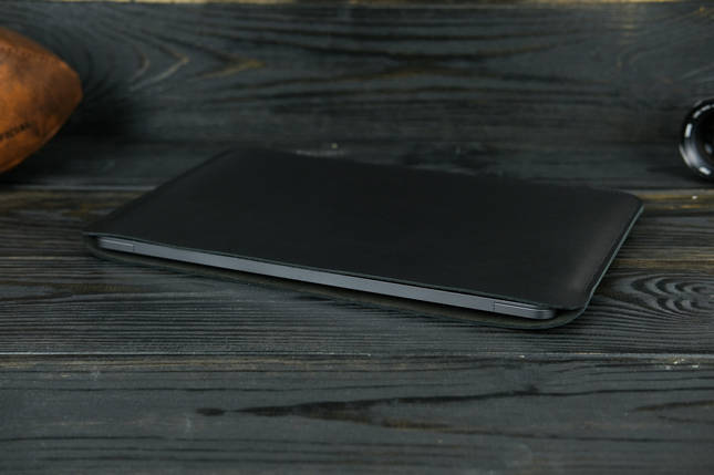 Чохол для MacBook Дизайн №2 з натуральної шкіри колір Чорний, фото 1