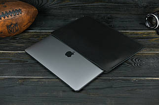 Чохол для MacBook Дизайн №2 з натуральної шкіри колір Чорний, фото 3