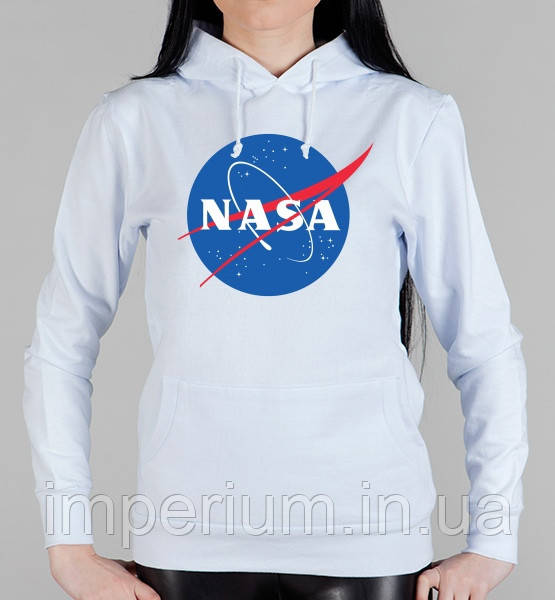 Худі nasa | біла жіноча толстовка наса