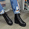Черевики жіночі шкіряні на шнурівці, фото 2