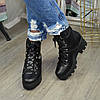 Черевики жіночі шкіряні на шнурівці, фото 6