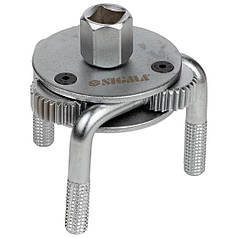 Знімач масляного фільтра краб" Ø70-130мм з круглим захопленням і перехідник 1/2"-3/8" SIGMA (6223421)