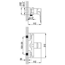 Змішувач MAGGIORE Ø40 для душу CORSO (BE-1D122C) (9608300), фото 4