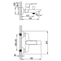 Змішувач LUGANO Ø25 для ванни литий CORSO (CH-1C147C) (9620200), фото 5