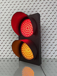 Світлофор 200мм світлодіодний 2х секційний Pharos 12 Вт сигнальний, транспортний/220В