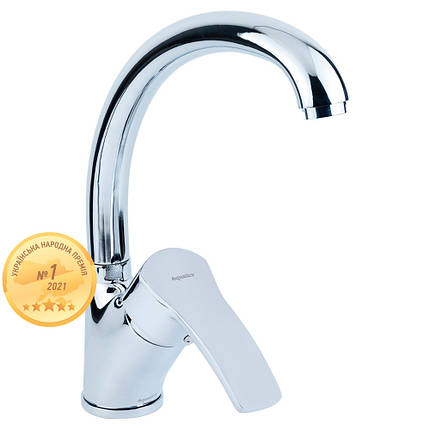Змішувач ML Ø40 для кухні гусак вухо лат. шток на гайці AQUATICA (ML-4B441C), фото 1