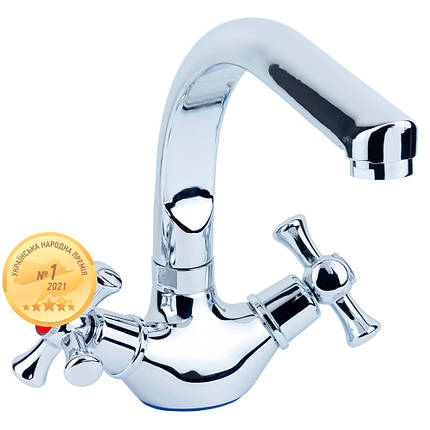 Змішувач PL 1/2" для кухні Р-гусак на гайці AQUATICA (PL-4B255C), фото 1
