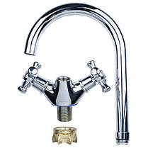 Змішувач PL 1/2" для кухні гусак високий вухо на гайці AQUATICA (PL-4B455C), фото 4