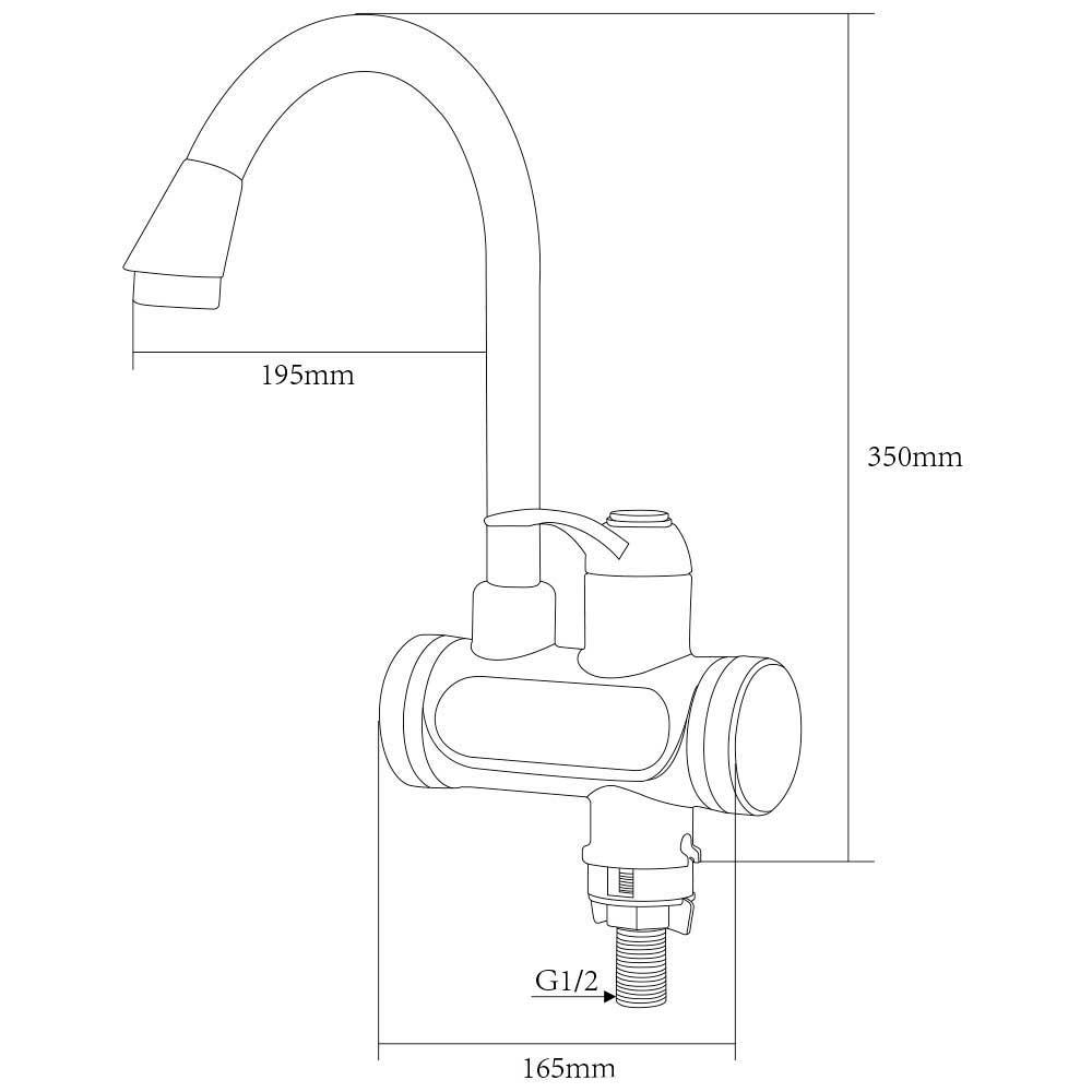 Кран-водонагреватель проточный JZ 3.0кВт 0.4-5бар для кухни гусак ухо на гайке AQUATICA (JZ-6B141W) - фото 3 - id-p1551617332