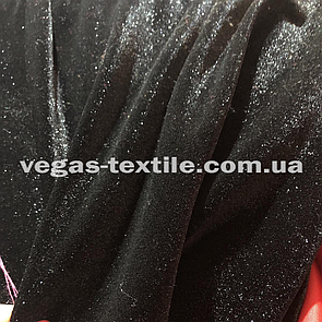 Тканина Оксамит-люрекс із напиленням Чорний