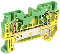 41А 4мм.кв. 35,6х6,2х56,3мм Клемма пружинная наборная заземление желто-зеленый [YZN21-004-K52] КПИ 2в-4-PEN