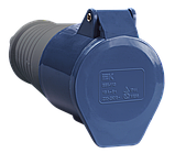 Силова розетка 2P+PE 16А 250В переносна IP44 синя [PSR21-016-3] ЗСІ-213 UEC
