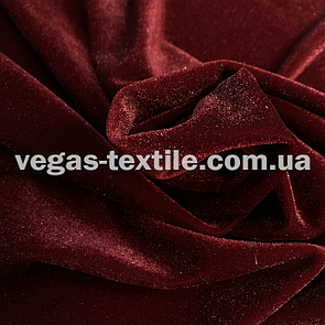 Тканина Оксамит-люрекс із напиленням Бордовий