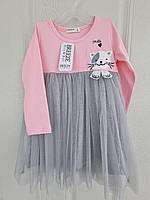 Платье для девочки 86 -110 см розовое с длинным рукав Breeze