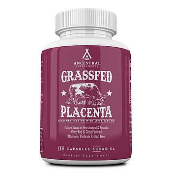 Ancestral Supplements Placenta / Плацента Підтримка після пологів, годування, менопаузи 180 капсул BX411