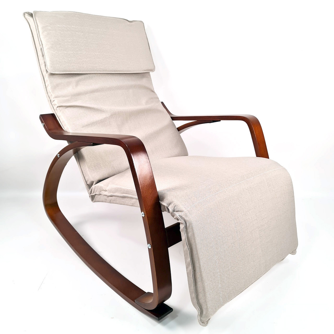 Крісло качалка для дорослих з підголовником сучасна крісло-качалка у вітальню для будинку ARC003 бежевий