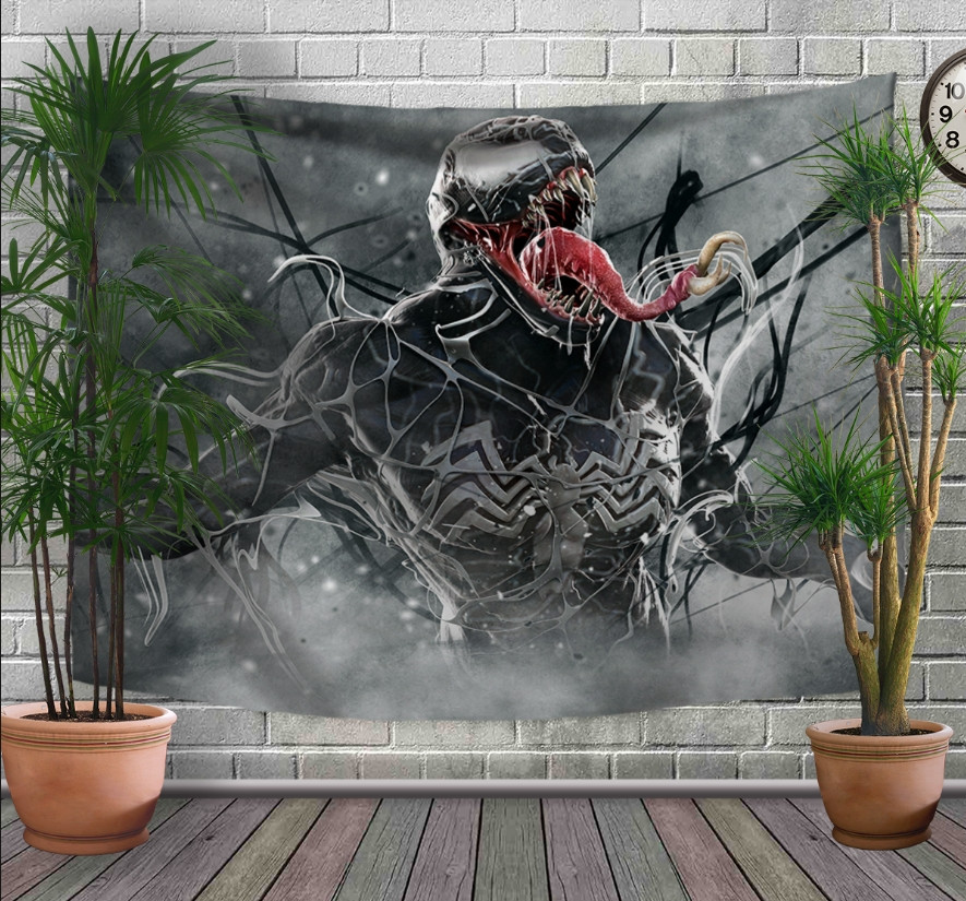 Панно - тапестри (гобелен) с 3D принтом Venom. Carnag. Веном. Карнаж 240х140 см.