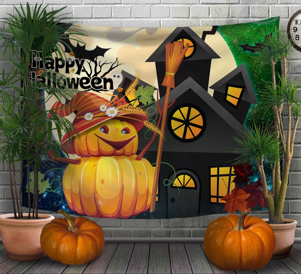 Панно - тапестри (гобелен) с 3D принтом Halloween. Хелловін 240х140 см.