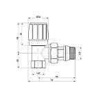 Кран радіаторний Icma 1/2" з антипротечкой кутовий №951, фото 2