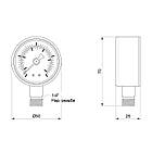 Манометр SD Plus 50 мм 1/4", нижнє підключення SD1704B, фото 3
