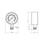 Манометр SD Plus 10 бар 1/4", нижнє підключення SD17010B, фото 3