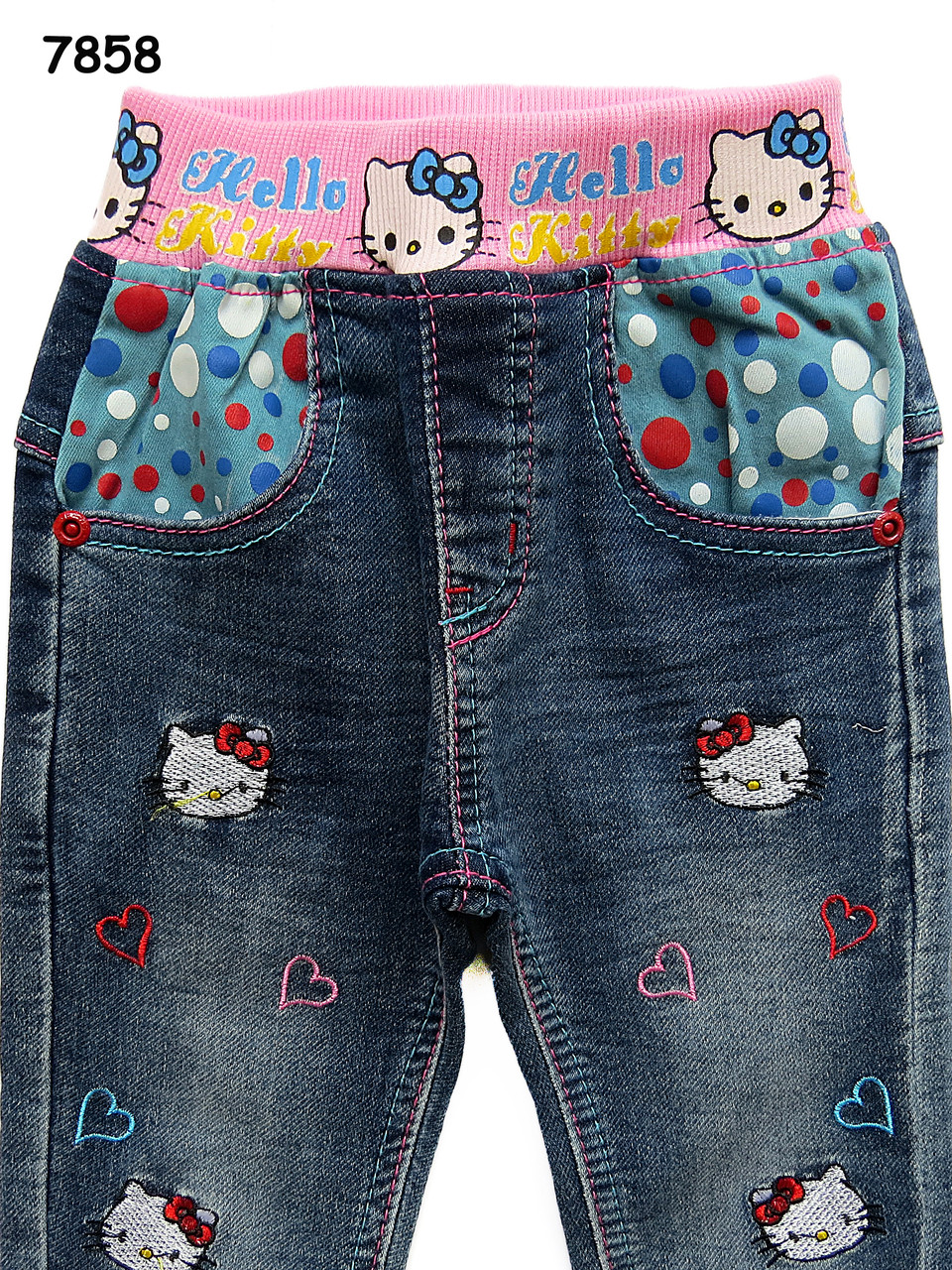 Джинсы Hello Kitty для девочки. 95, 120 см - фото 5 - id-p246222445