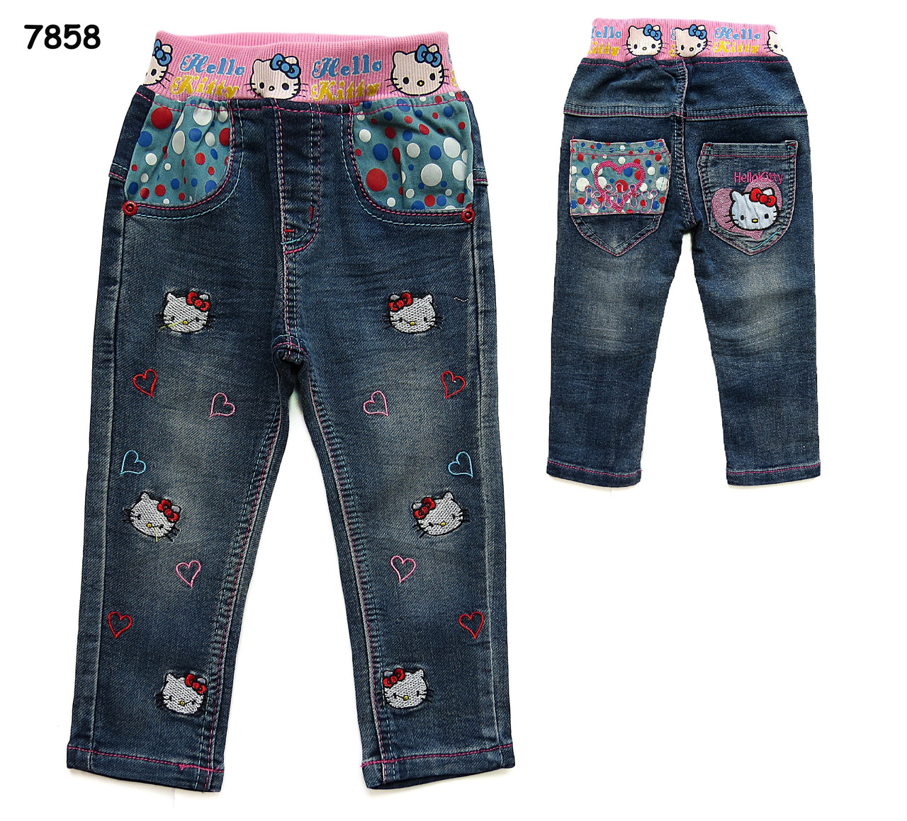 Джинси Hello Kitty для дівчинки. 95, 120 см