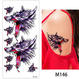 Флеш Тату. 19*9 См. Тимчасова. Перевідна. Набір, Вовки, Кров, М-146 (S)