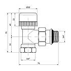 Термостатичний Кран SD Plus 3/4" ВН з антипротечкой для радіатора кутовий SD350W20, фото 2