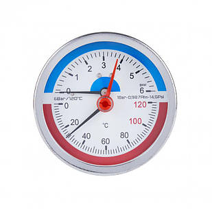 Термоманометр SD Plus 80 мм 1/2", заднє підключення SD1736B