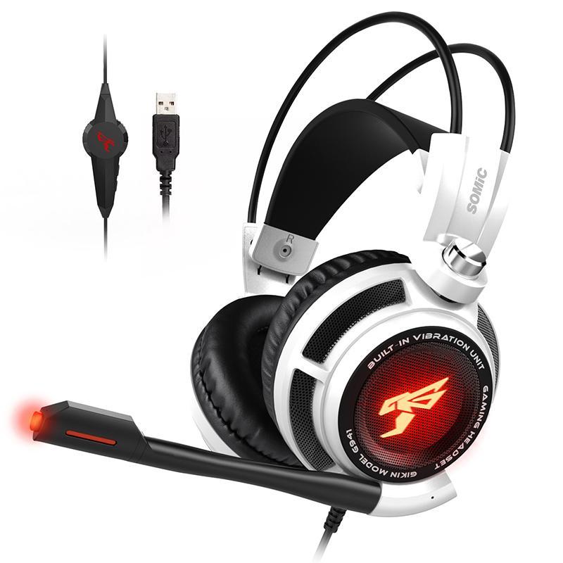 Навушники ігрові Somic G941 7.1 Vibration Surround Sound Біло Чорні USB