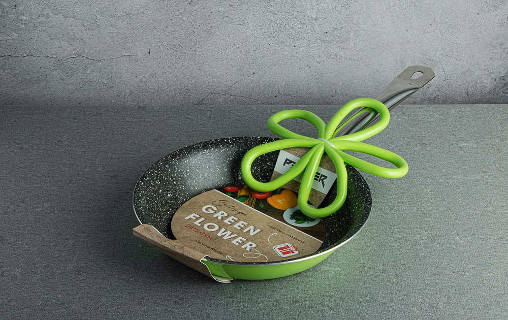 Сковорідка GREEN FLOWER 24x5,0 cм (+підставка), PEPPER