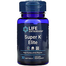 Комплекс вітамінів групи К, Life Extension "Super K Elite" 3735 мкг (30 гелевих капсул)