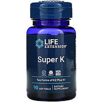 Комплекс витаминов К, Life Extension "Super K" 2600 мкг (90 гелевых капсул)