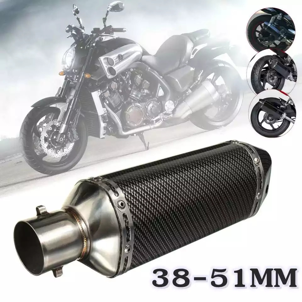 Akrapovic Карбоновий Вихлоп Прямотковий Глушник Мото Прямоток для Мотоциклу 37 см діаметр 38/51 мм